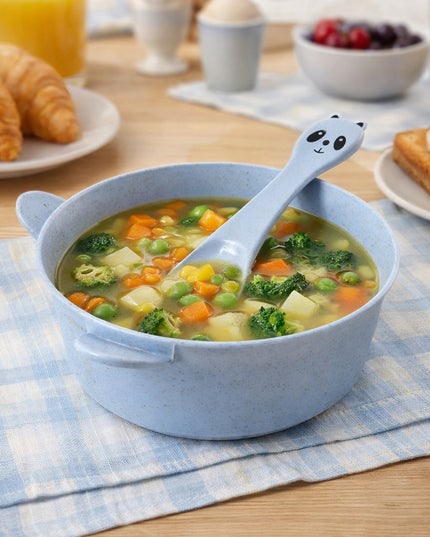 Wheat Straw Kids Soup Bowl With Matching Spoon (240ml 1 Set )