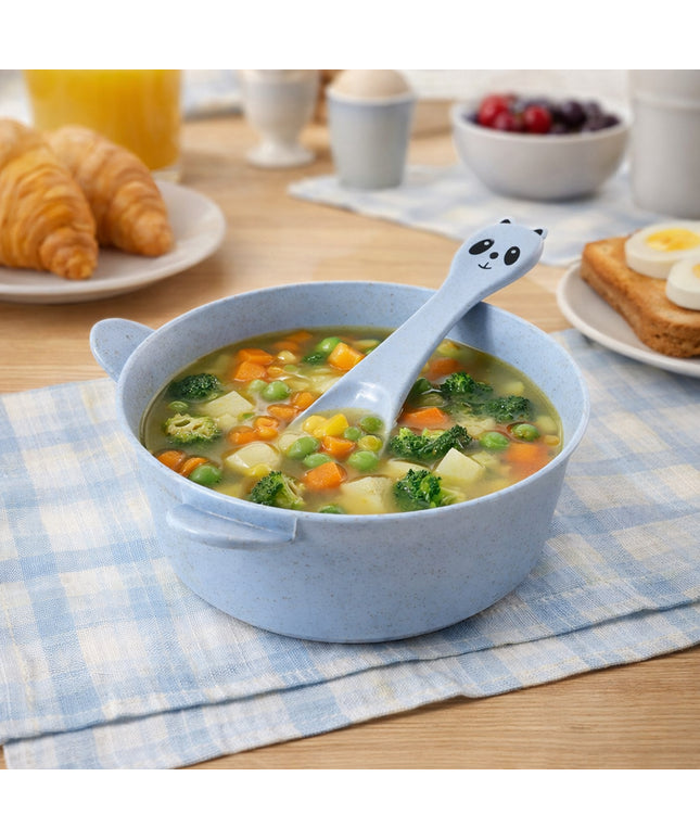 Wheat Straw Kids Soup Bowl With Matching Spoon (240ml 1 Set )