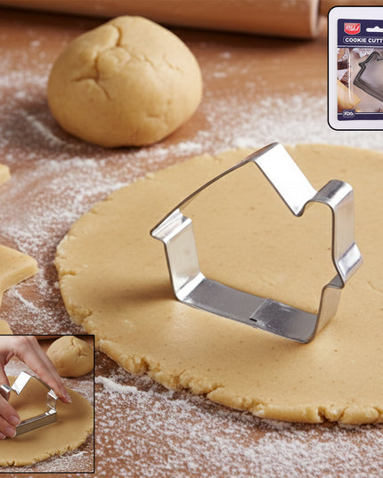 Stainless Steel House Shape Cookie Cutter Set (3 Pc Mix Design Set)
