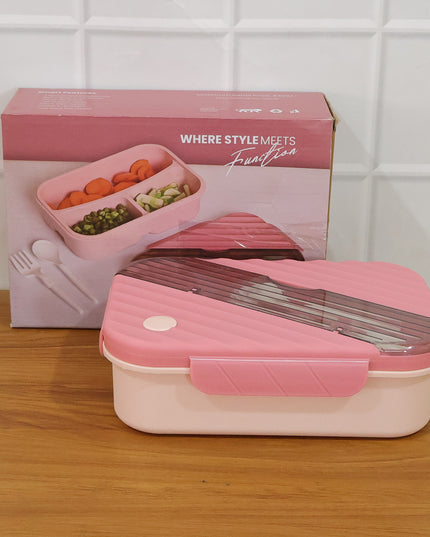 Plastic 3 Compartment Lunch Box For Kids