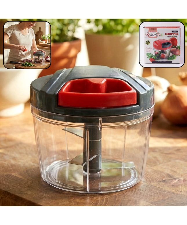 Compact Manual Hand-press Vegetable Chopper (1 Pc)