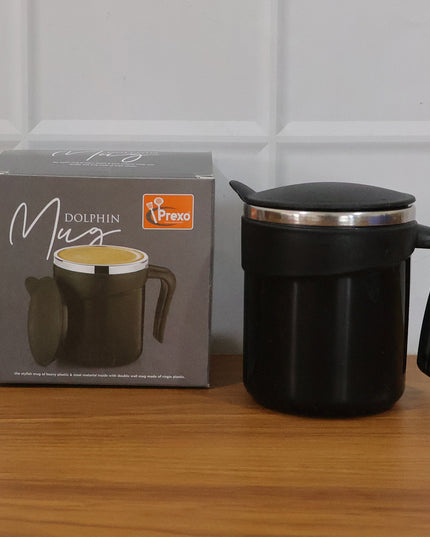 Prexo Modern Insulated Dolphin Mug With Lid (1 Pc 200 Ml Approx)