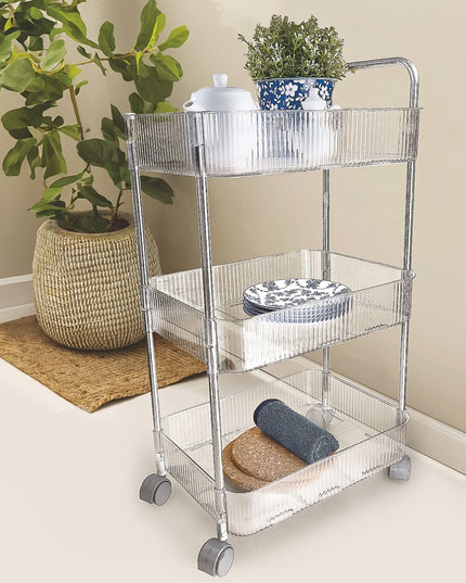 Apex Sapphire 3-layer Multipurpose Storage Trolley With Wheels