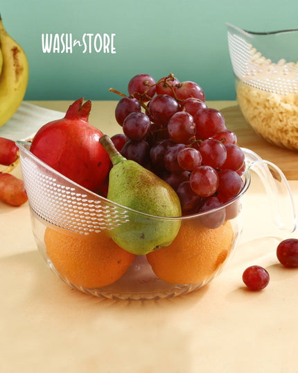 Supermom Multipurpose Transparent Plastic Bowl  Basket With Handle (1 Pc)