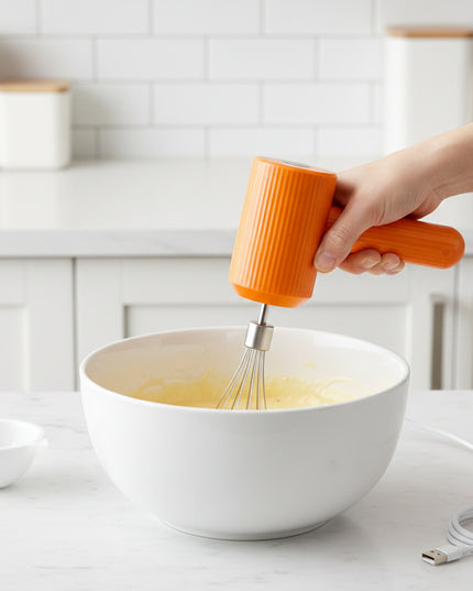 Portable Usb Rechargeable Electric Handheld Whisk Mixer (1 Set)