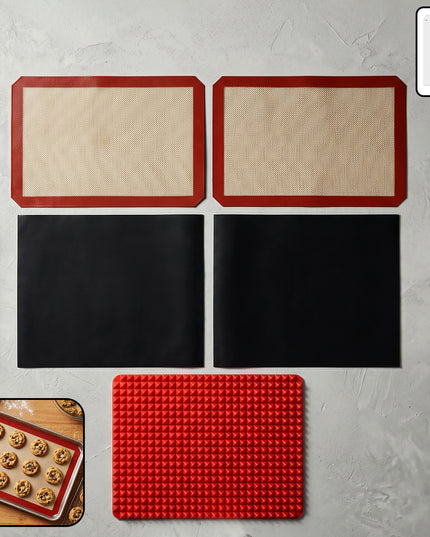 Multipurpose Non-stick Silicone Baking Mat Set (5 Pc)