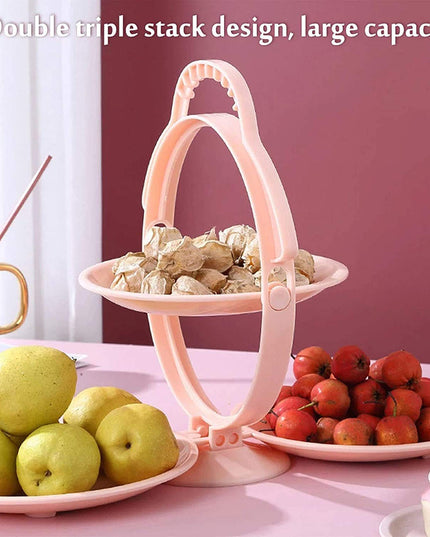 3-layer Foldable Multi-purpose Snack Fruit  Dessert Serving Stand (1 Pc)
