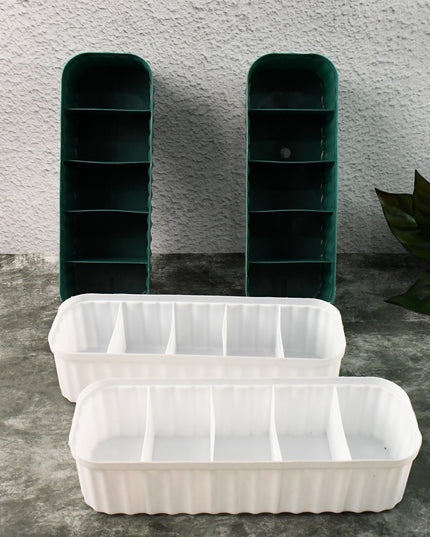 236 5-compartments Sockshandkerchiefunderwear Storage Box Socks Drawer Closet Organizer Storage Boxes (Pack Of 4)