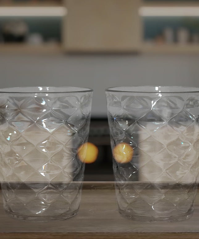 Apex Pyramid Design Unbreakable Plastic Glass  300 Ml