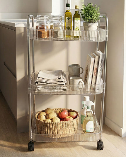 3 Layer Multipurpose Storage Trolley With Wheels