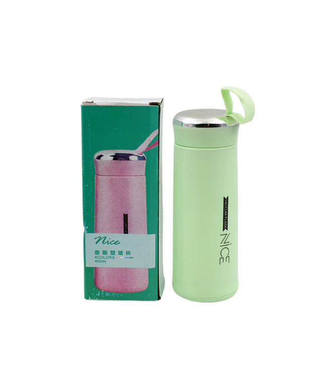 Water Bottle 400ml Leak Proof Glass Water Bottle With Daily Water Intake For Gym And Children Nice Bottle (1 Pc  Light Green Color)