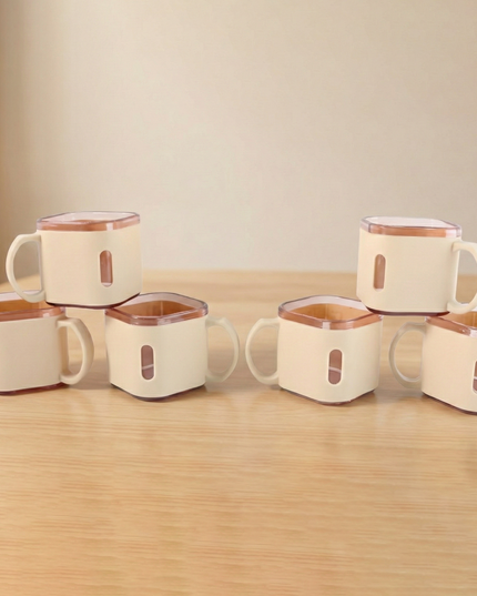 Premium Square Shape Tea Cup Set  6-piece (150 Ml)