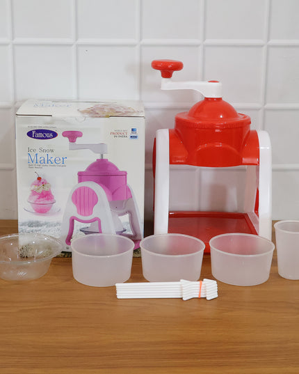 Manual Ice Snow Maker Machine (1 Set Red Color)