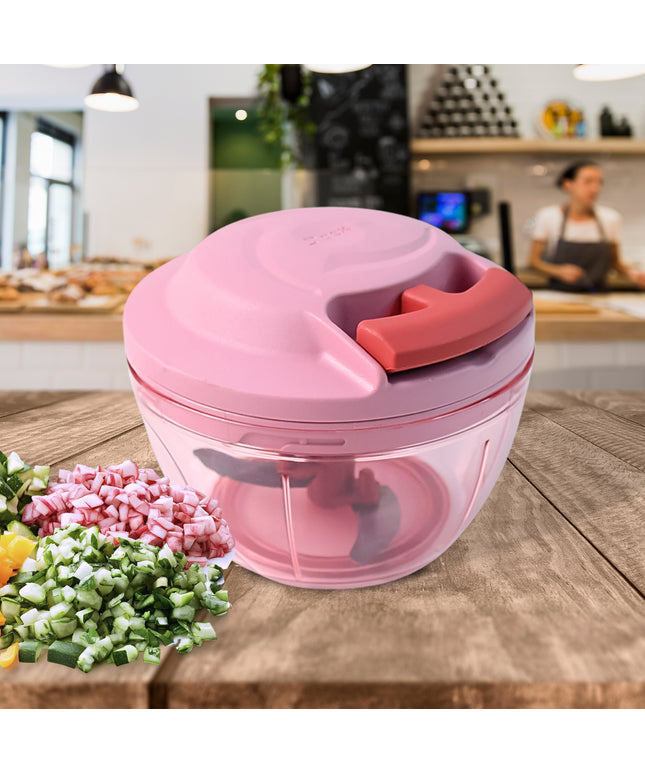 Apex Power-x Triple Stainless Steel Blades And Hand-pull Vegetable Chopper (500ml)