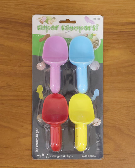 Plastic Ice Cream Scoop Set (4 Pc)