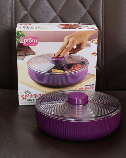 Supermom Multipurpose Round Rotating Dry Fruit  Snack Storage Container (1 Pc)