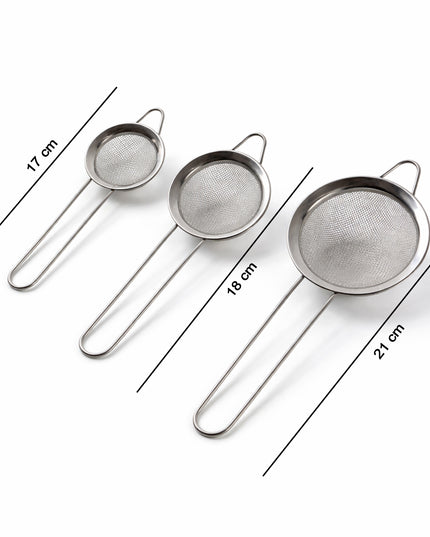 Stainless Steel Tea Strainer 3 Piece Set