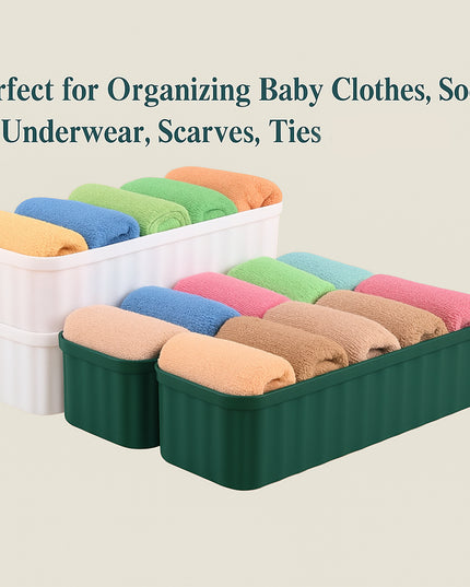 236 5-compartments Sockshandkerchiefunderwear Storage Box Socks Drawer Closet Organizer Storage Boxes (Pack Of 4)
