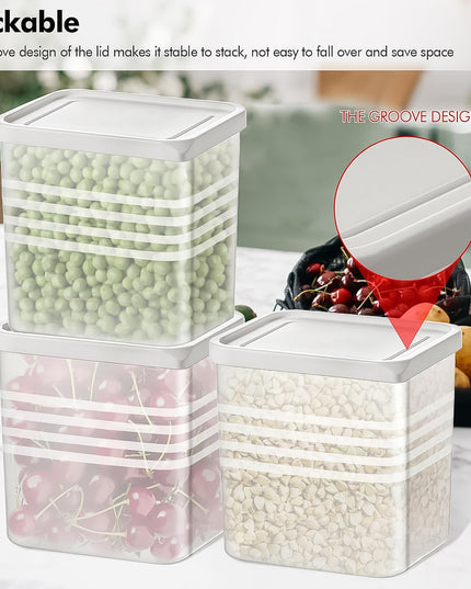 Transparent Square Plastic Food Storage Container Set (6 Pc)