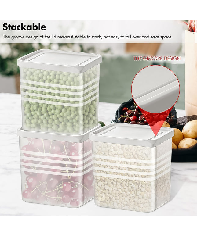 Transparent Square Plastic Food Storage Container Set (6 Pc)