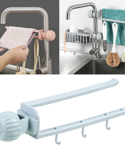 Multipurpose Sink Faucet Hanging Towel  Cleaning Tool Holder (1 Pc )
