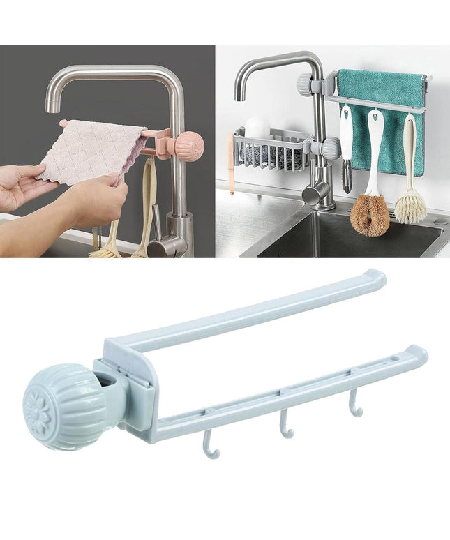 Multipurpose Sink Faucet Hanging Towel  Cleaning Tool Holder (1 Pc )