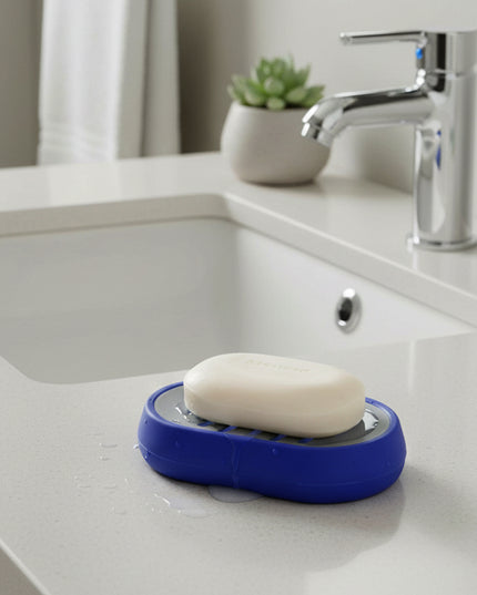Plastic Soap Holder Tray With Drain Slots (1 Pc)