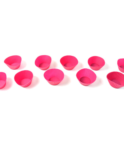 Silicone Cup Cake Mould (10 Pcs Set)