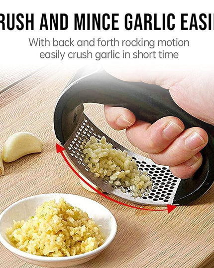 Heavy-duty Garlic Press Tool With Spoon Set (2 Pc Set)