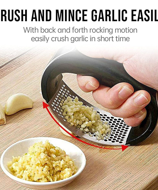 Heavy-duty Garlic Press Tool With Spoon Set (2 Pc Set)