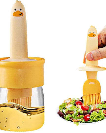2 In 1 Oil Dispenser Bottle With Silicone Basting Brush (1 Set)