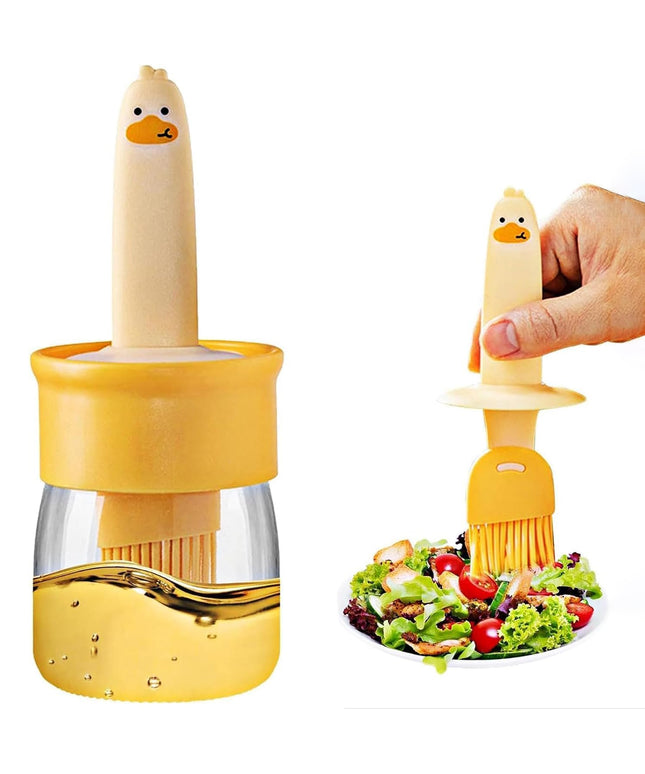 2 In 1 Oil Dispenser Bottle With Silicone Basting Brush (1 Set)