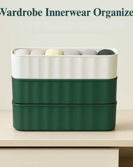236 5-compartments Sockshandkerchiefunderwear Storage Box Socks Drawer Closet Organizer Storage Boxes (Pack Of 4)