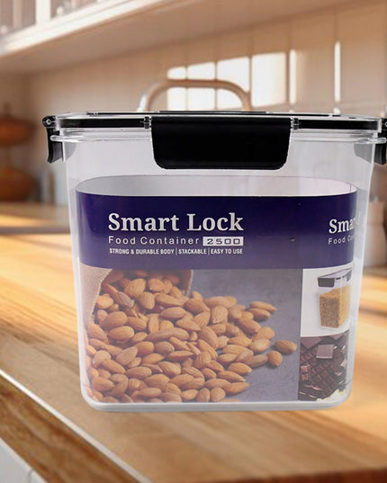 Food Storage Container Airtight Plastic Container With Easy Snap Lids (2500ml  1 Pc)