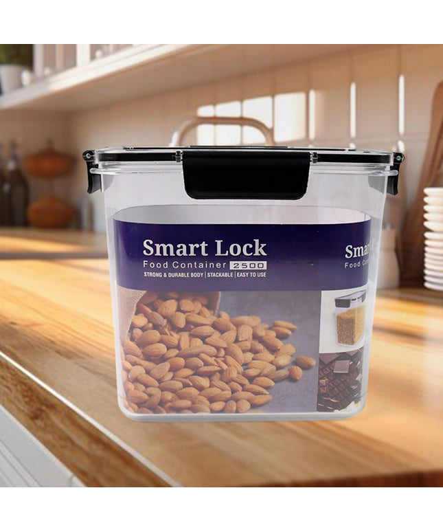 Food Storage Container Airtight Plastic Container With Easy Snap Lids (2500ml  1 Pc)