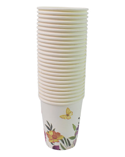 Disposable Paper Cups Disposable Tea Coffee Cups (24 Pcs Set  Mix Color  Design)