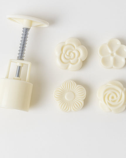 Mooncake Press Mold With 4 Stamps Set