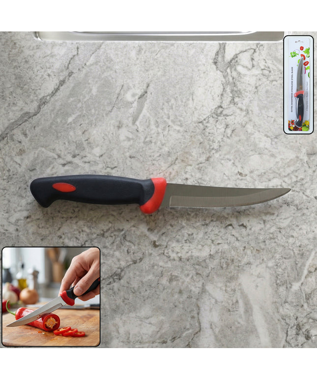 Stainless Steel Kitchen Utility Knife With Ergonomic Grip Handle (1 Pc)