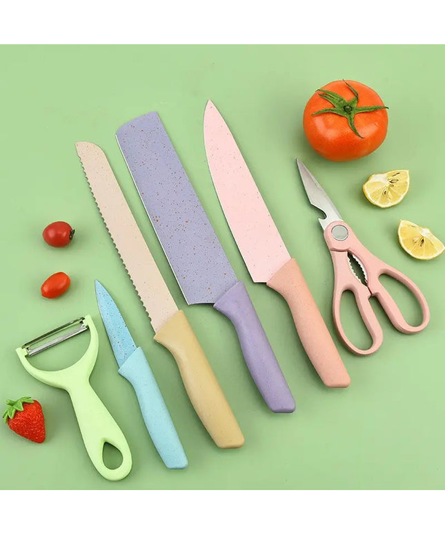 8174 Corrugated 6pc Kitchen Knife Set Professional Box Knife Set 6 Piece Forged Kitchen Knives With Box.