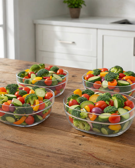 Transparent Multipurpose Serving Bowl Set (4 Pc Set)