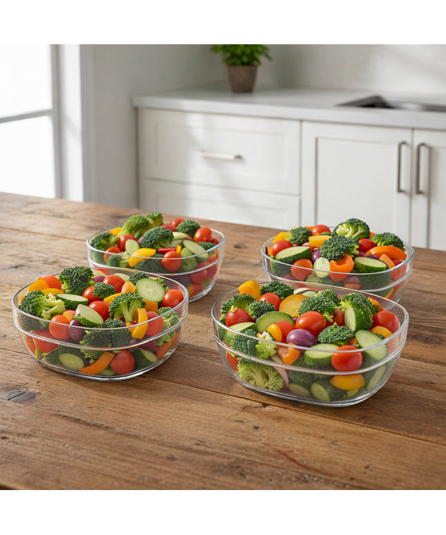 Transparent Multipurpose Serving Bowl Set (4 Pc Set)