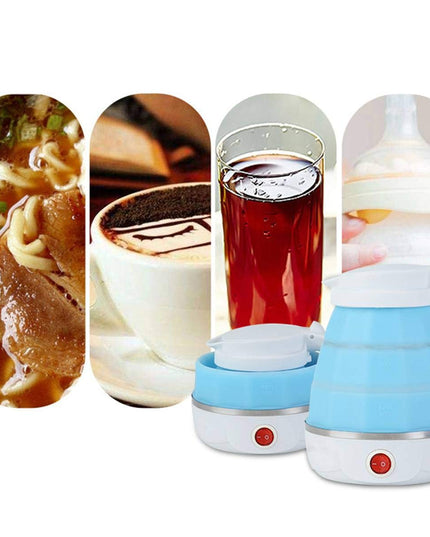 2137 Silicone Foldable Collapsible Electric Water Kettle Camping  Boiler