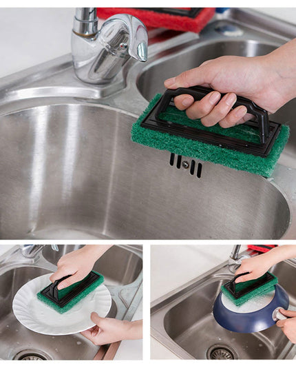 0222 Handle Scrubber Brush Widely Used By All Types Of Peoples For Washing Utensils And Stuffs In All Kinds Of Bathroom And Kitchen Places Etc.