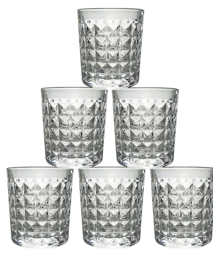 Premium Crystal-style Glass Tumbler Set (6 Pc  210 Ml)