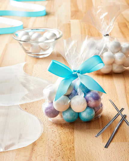 Clear Cookie Bags Gift Bag Clear Flat Treat Bags (25 Pcs Set)