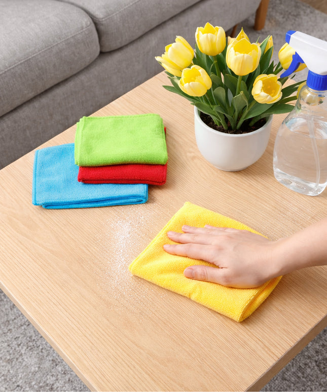 Microfiber Cleaning Cloths 4 Pc Set Multipurpose Cleaning Towel Napkin