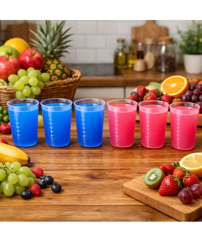 Unbreakable Plastic Drinking Glass Set Of 6 (200 Ml Each)