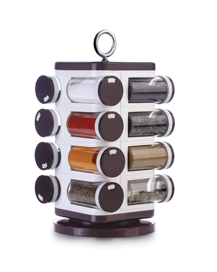 8119 Ganesh Multipurpose Revolving Spice Rack With 16 Pcs Dispenser Each 100 Ml Plastic Spice Abs Material 1 Piece Spice Set 1 Piece Spice Set  (Plastic)