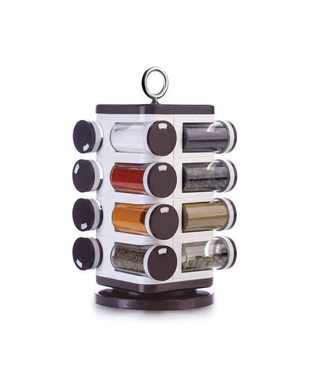 8119 Ganesh Multipurpose Revolving Spice Rack With 16 Pcs Dispenser Each 100 Ml Plastic Spice Abs Material 1 Piece Spice Set 1 Piece Spice Set  (Plastic)