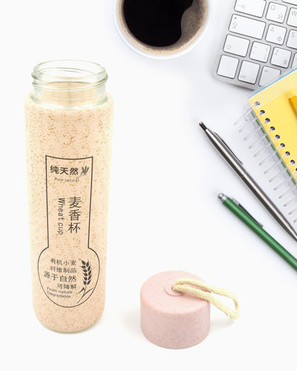 12534 Outdoor Sport Water Bottle 350ml Leak Proof Bpa-free For Travel Cold And Hot Water Glass Water Bottle With Daily Water Intake For Gym And Children (350ml)